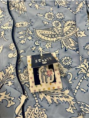 Roller Rabbit Blue and White Floral Paisley Shirt